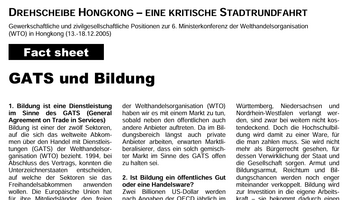 Link zu Factsheets WTO und GATS