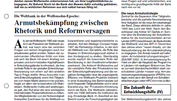 Link zur Sonderausgabe W&E Weltbank in der Wolfensohn-Epoche