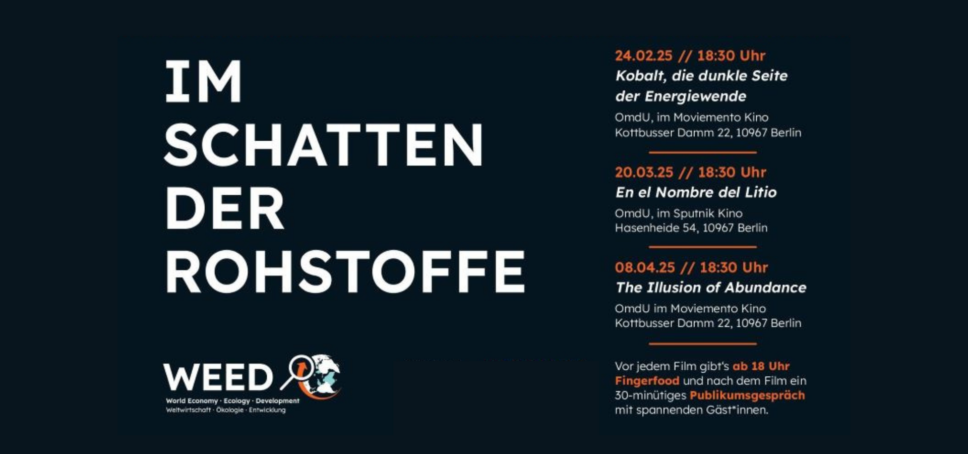 Flyer Filmreihe Im Schatten der Rohstoffe Flyer Filmreihe Im Schatten der Rohstoffe