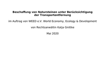 Link zur Stellungnahme Beschaffung von Natursteinen unter Berücksichtigung der Transportentfernung