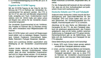 Link zu Infoblatt Durchbruch bei Finanztransaktionssteuer