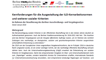 Link zu Forderungen zur Implementierung sozialer Kriterien im Berliner Vergaberecht