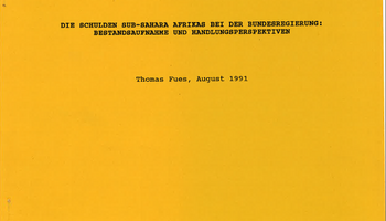Link zur Studie Die Schulden Subsahara Afrikas bei der Bundesregierung