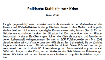 Link zu Politische Stabilität trotz Krise