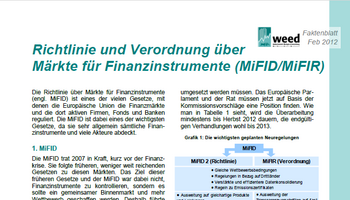 Link zum Factsheet Richtlinie und Verordnung über Märkte für Finanzinstrumente